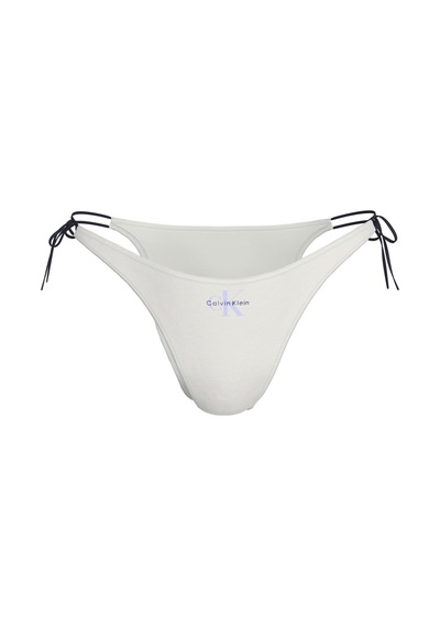 Calvin Klein Kadın Yandan Bağlamalı Logo Detaylı Beyaz Bikini Altı-13583 Beyaz