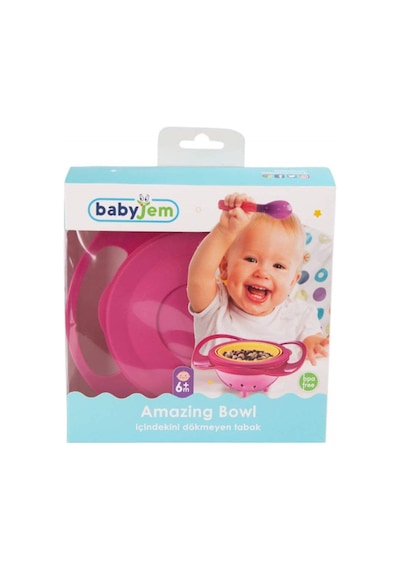 Baby Jem Dökülmeyen Bebek Mama Tabağı Pembe-32 Pembe