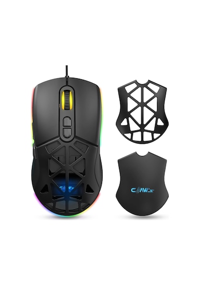 Nexus X1 12800 Dpi Makro Yazılımlı & Değiştirilebilir Kapaklı Rgb Gaming Mouse - Siyah
