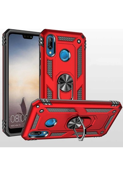 Huawei P20 Lite Kılıf Vega Standlı Yüzüklü Mıknatıslınano Glass