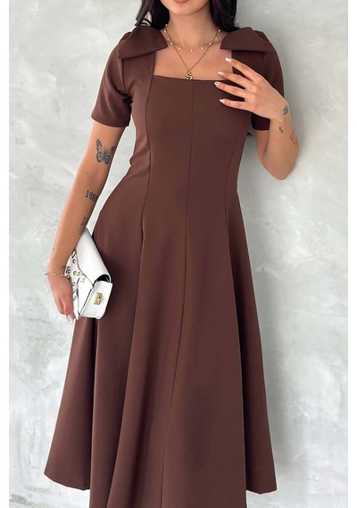 Myloore Kadın Acı Kahve Omuz Detaylı Double Kumaş Şık Tasarım Elbise Mlbk4560 Kahverengi Myloore Kadın Acı Kahve Omuz Detaylı Double Kumaş Şık Tasarım Elbise Mlbk4560 Kahverengi