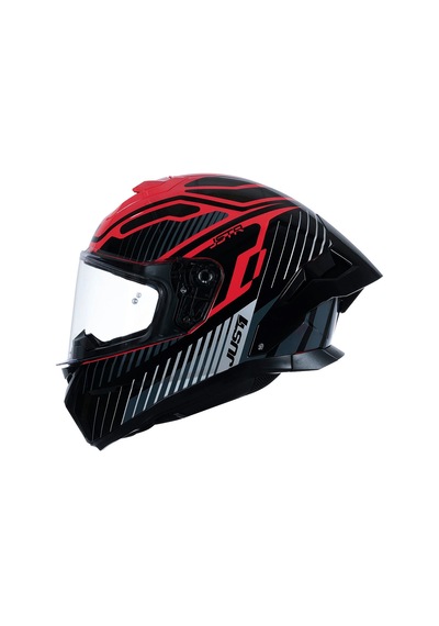 Just1 J-str Tactical Kapalı Motosiklet Kaskı Kırmızı Gümüş Kırmızı / Gümüş