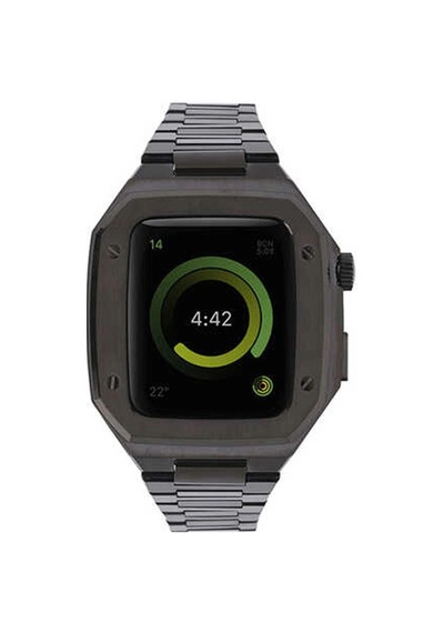 Apple Watch 44mm Metal Petek Kasalı Kordon - Siyah