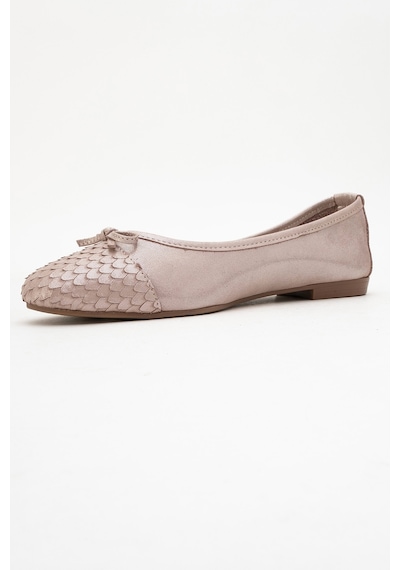 Luvishoes Luvi Shoes 02 Koyu Bej Simli Hakiki Deri Kadın Babet Ayakkabı Koyu Bej