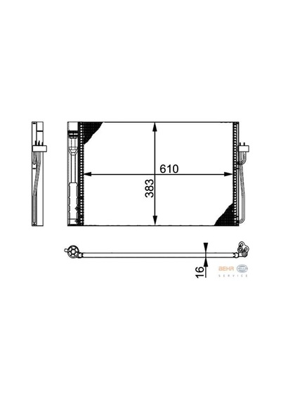 MAHLE-KNECHT AC345000P Klima Radyatörü (610×383×16) E60 E61 E65 E66 E67 M47 D20 (204D4) (Eno:8Fc351301331)