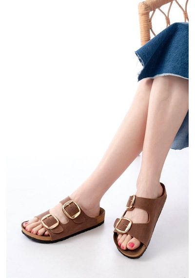 Aymood P-101 Taba Günlük Birkenstock Kadın Terlik