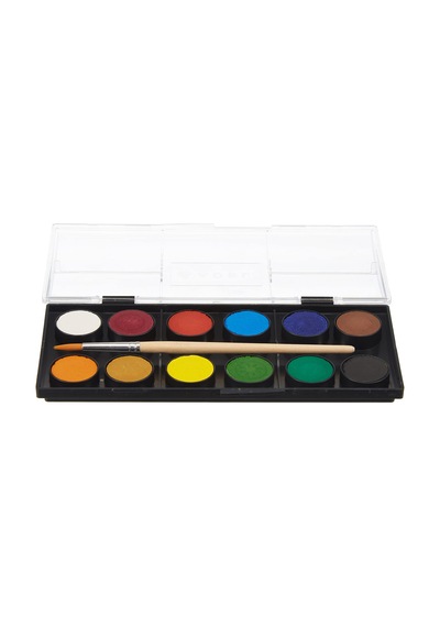 Adel Suluboya, 12 Renk, 24 Mm Tablet, Canlı Ve Parlak Renkler, Fırça İçerir 0