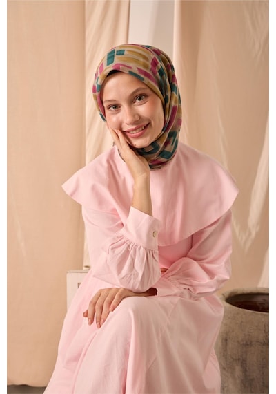 Silk Home Soft Eşarp 73096-23 Bej, Pembe, Yeşil, Hardal