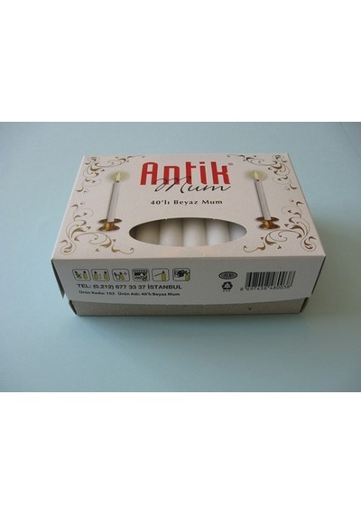 Beyaz Mum Küçük Boy *40 Adet* (524065941)-1 Paket