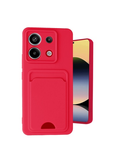 Xiaomi Redmi Note 13 Pro 5g Uyumlu Kılıf Kelvin Kartvizitli Silikon - Kırmızı