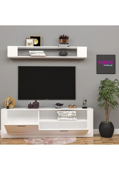 Banu Üstü Raflı Tv Ünitesi Mdf Siyah Banu Üstü Raflı Tv Ünitesi Mdf Siyah