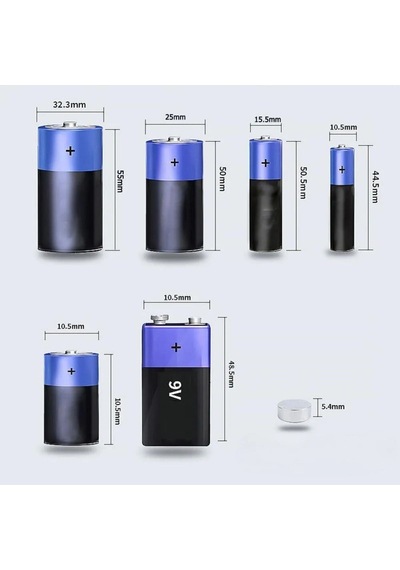 Evrensel Dijital Pil Test Cihazı Aa, Aaa, C, D, N, 9v Ve Düğme Pil Uyumlu Mini Pil Kapasite &amp A