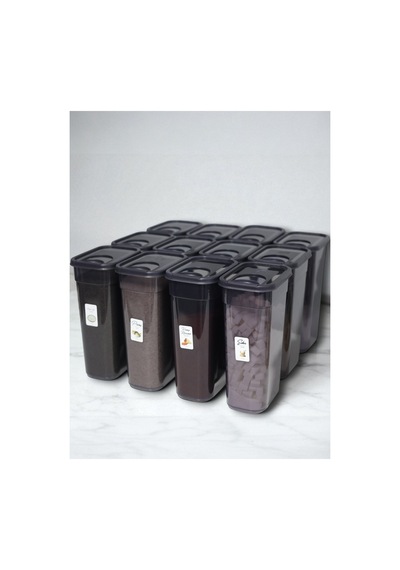 6'lı 12 Parça 3200 Ml Erzak Ve Bakliyat Saklama Kabı Seti Hava Geçirmez Kapaklı Mutfak Düzenleyici Gri - 750758782 Gri