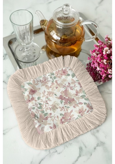 Romantik Çiçek Bahçesi Saçaklı Sunum Peçetesi - Pastel Vintage Bohem Pudra Kahve Yanı Sunum Mendili Okyanus Altın Sarısı Romantik Çiçek Bahçesi Saçaklı Sunum Peçetesi - Pastel Vintage Bohem Pudra Kahve Yanı Sunum Mendili Okyanus Altın Sarısı