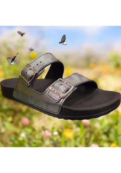 Ceyo Bahama-18 Kadın Platin Kadın Terlik Platin