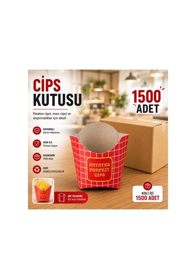 Cips Kutusu 1500 Adet Karton Atıştırmalık Servis Kutusu - 918399309