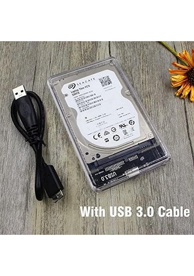 Tr 2.5 İnç Usb 3.0 Harici Ssd Harddisk Şeffaf Taşınabilir Hdd Kutusu 4266