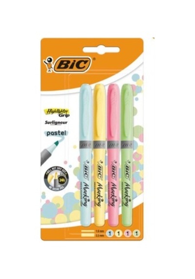 4'lü Grip Pastel Highlighter Seti 124-Pembe