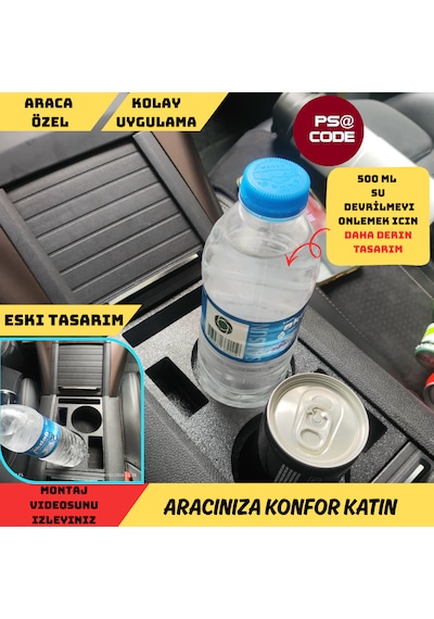 Citroen Berlingo-peugeot Rifter-proace City-fiat Doblo-opel Combo Uyumlu Orta Konsol Bardaklık 001