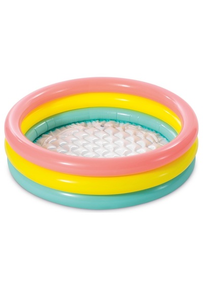 Bebek/çocuk Havuzu - 3 Boğumlu Yumuşak Taban Şişme Havuz - 86 X 25 Cm Sarı - Yeşil - Pembe