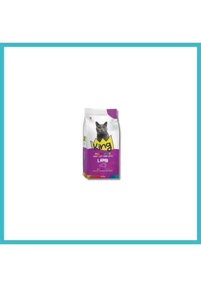 King Multicolor Renkli Taneli Kuzu Etli Yetişkin Kedi Maması 15 Kg Dfnbez