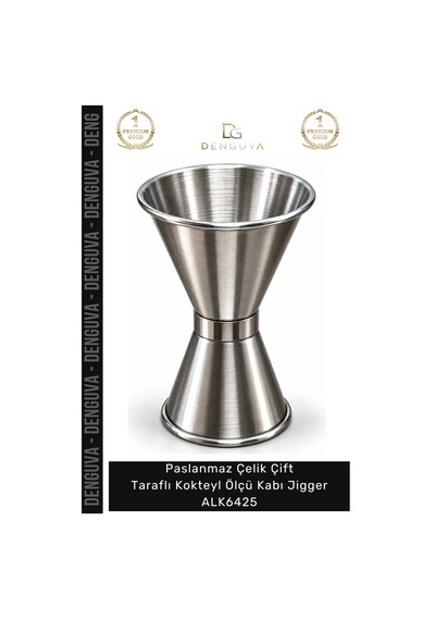 Jigger Bar Ekipmanı Mixology Paslanmaz Çelik Çift Taraflı Kokteyl Ölçü Kabı Jigger Alk6425 Çok Renkli
