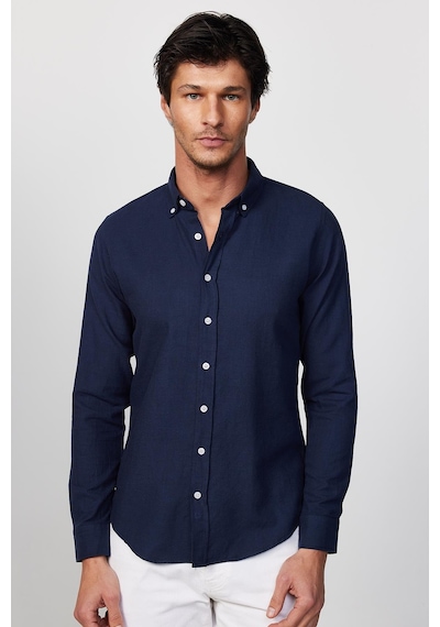 Tudors Erkek Slim Fit Dar Kesim Uzun Kollu %100 Pamuk Keten Doku Düğmeli Yaka Lacivert Gömlek-26905 Lacivert Tudors Erkek Slim Fit Dar Kesim Uzun Kollu %100 Pamuk Keten Doku Düğmeli Yaka Lacivert Gömlek-26905 Lacivert