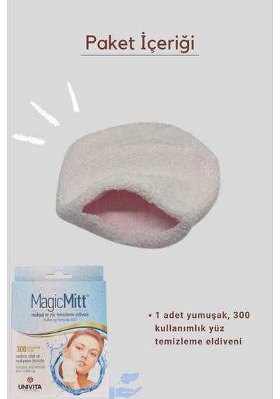 Magic Mitt 300 Kullanımlık Mikrofiber Makyaj Ve Yüz Temizleme Eldiveni - Su Ile Temizleme Kolay