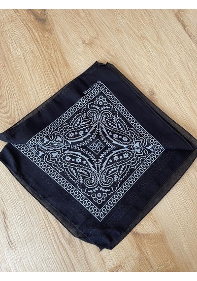 Pamuklu Klasik Desen Unisex Bandana Renkli Bandana Etnik Desenli A Kalite Bandana Siyah