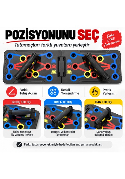 Katlanabilir Şınav Tahtası Çok Pozisyonlu Push Up Board Şınav Barı