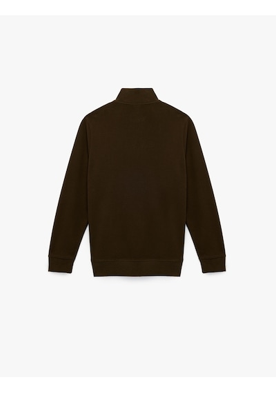 Koton Regular Fit Uzun Kollu Yarım Fermuarlı Sweatshirt Haki 6wam70199mk Haki