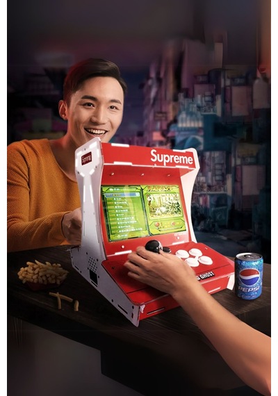Supreme Çift Arcade Kol 10inç Çift Ekran 3000+ Oyunlu Retro Arcad