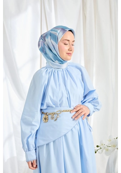 Silk Home %100 Twill İpek Eşarp S545 Bebe Mavisi