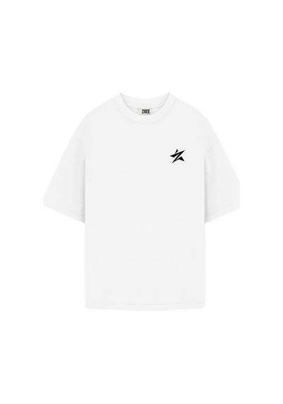 Zaee Star Nakışlı Oversize Tişört Beyaz
