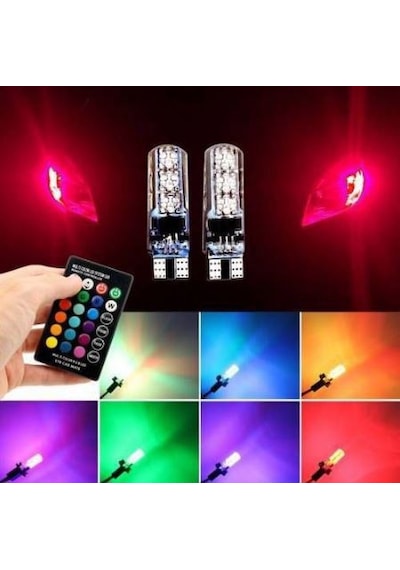 Uzaktan Kumandalı 18 Led Renk Değiştiren T10 Çakarlı Park Ampulu N11.1330