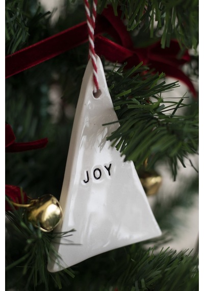 Yılbaşı El Yapımı Seramik 3 Lü Çam Ağacı Süsü Noel Joy Wish Beyaz - 304352844