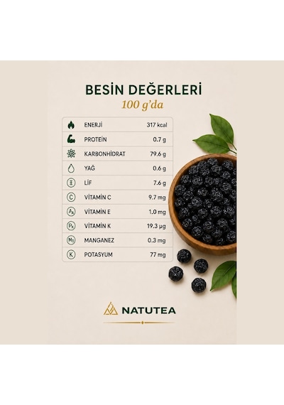 Natutea Yaban Mersini 200 G Kuru Meyve 200 G