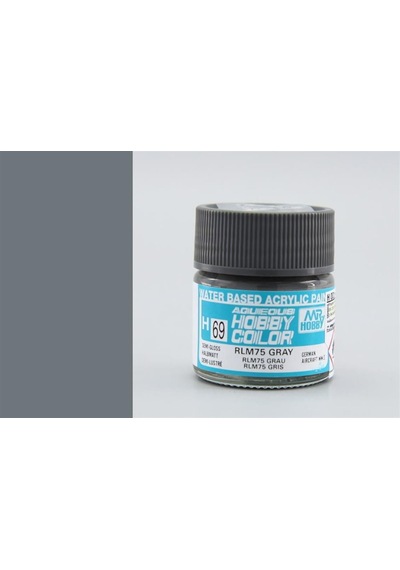 10 Ml. Rlm75 Gray Aqueous Serisi Maket Boyası, Mr.hobby H069 Standart