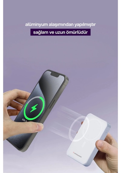 Sprange Sr-p28m 12000mah Magsafe Powerbank 15w Kablosuz Şarj, 20w Pd Hızlı Şarj, Lcd Ekranlı, Standl Beyaz Sprange Sr-p28m 12000mah Magsafe Powerbank 15w Kablosuz Şarj, 20w Pd Hızlı Şarj, Lcd Ekranlı, Standl Beyaz