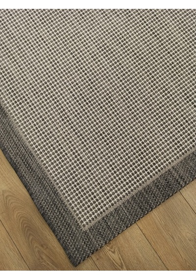 Çam Halı Sisal 9313 Gri / Beyaz Bordürlü Jüt Sisal Kilim