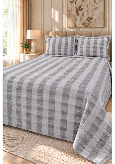 Kapreo Home Hennesey 3 Parça Comforter Yorgan Yatak Örtüsü Seti Çift Kişilik 240x260 Gri