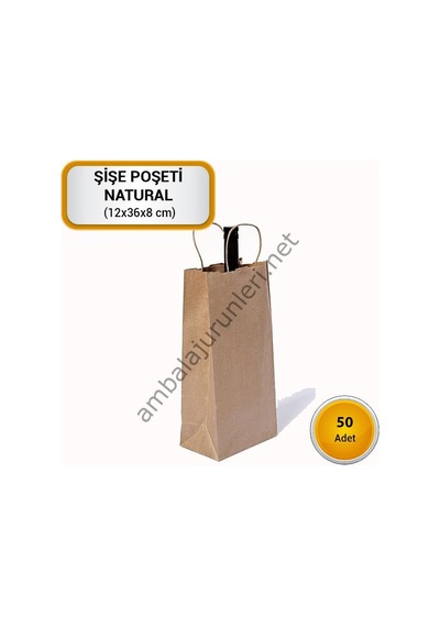 Şişe Poşeti Natural 12x36x7cm