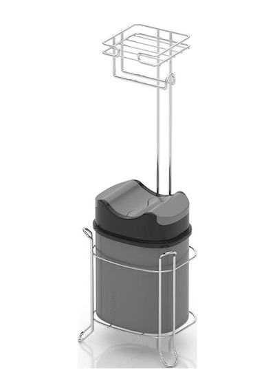 Tekno Tel Mg-098 Ayaklı Yedekli Wc Kağıtlık + Çöp Kovası Krom