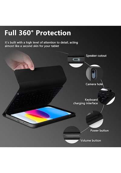 Xiaomi Redmi Pad 2 11inç 2025 Kılıf Kablosuz Klavyeli Case Mobax Türkçe Klavye Kapaklı Kılıf