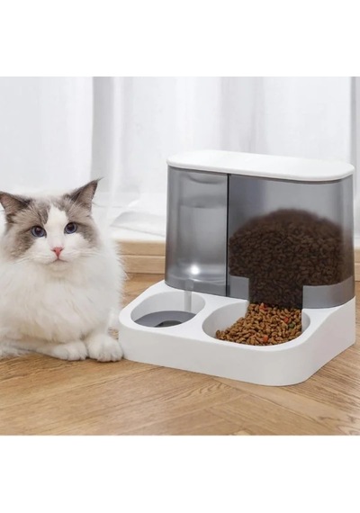 2'si 1 Arada Otomatik Kedi Mama Ve Su Kabı