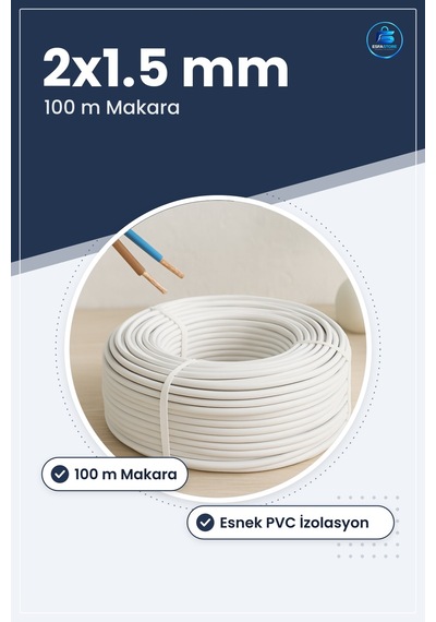 Elektrik Tesisat Kablosu 2x1.5 Mm Ttr Cca Bakır Kaplı Alüminyum 1
