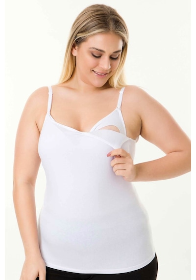 Parlingerie Emzirme Atleti Kaplı Beyaz