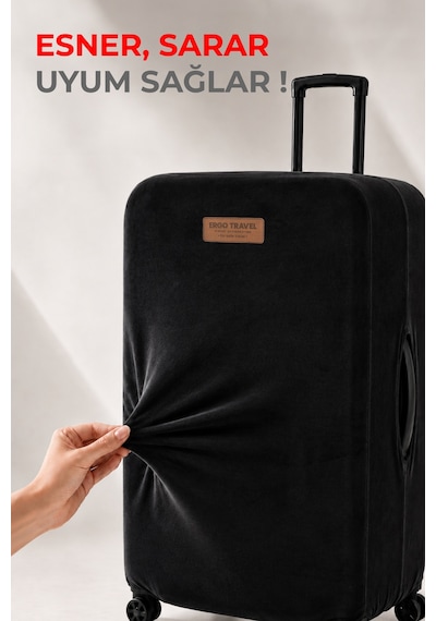 Viscofoam Valiz Bavul Koruma Kılıfı Kadife Kılıf - Siyah Ergo Travel