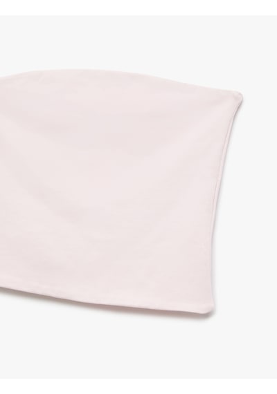 Koton Pamuklu Straplez Kolsuz Slim Fit Crop Bluz Pembe 5sal30203ık Gül