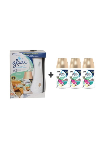 Glade Otomatik Sprey Okyanus Sessizliği + Tropikal Floral Yedek Oda Kokusu 4 x 269 ML